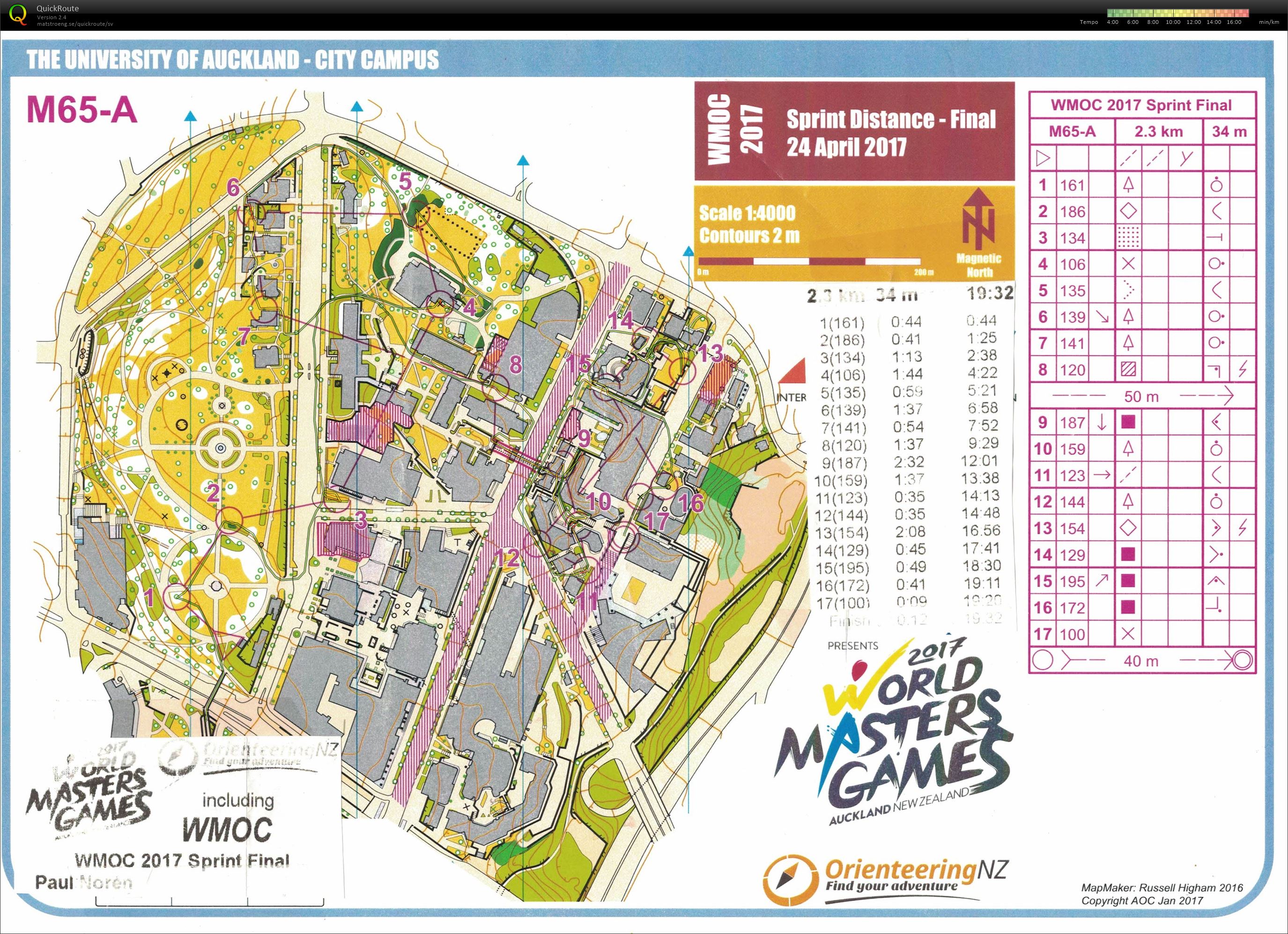 WMOC Sprint Distance - Final A (2017-04-24)