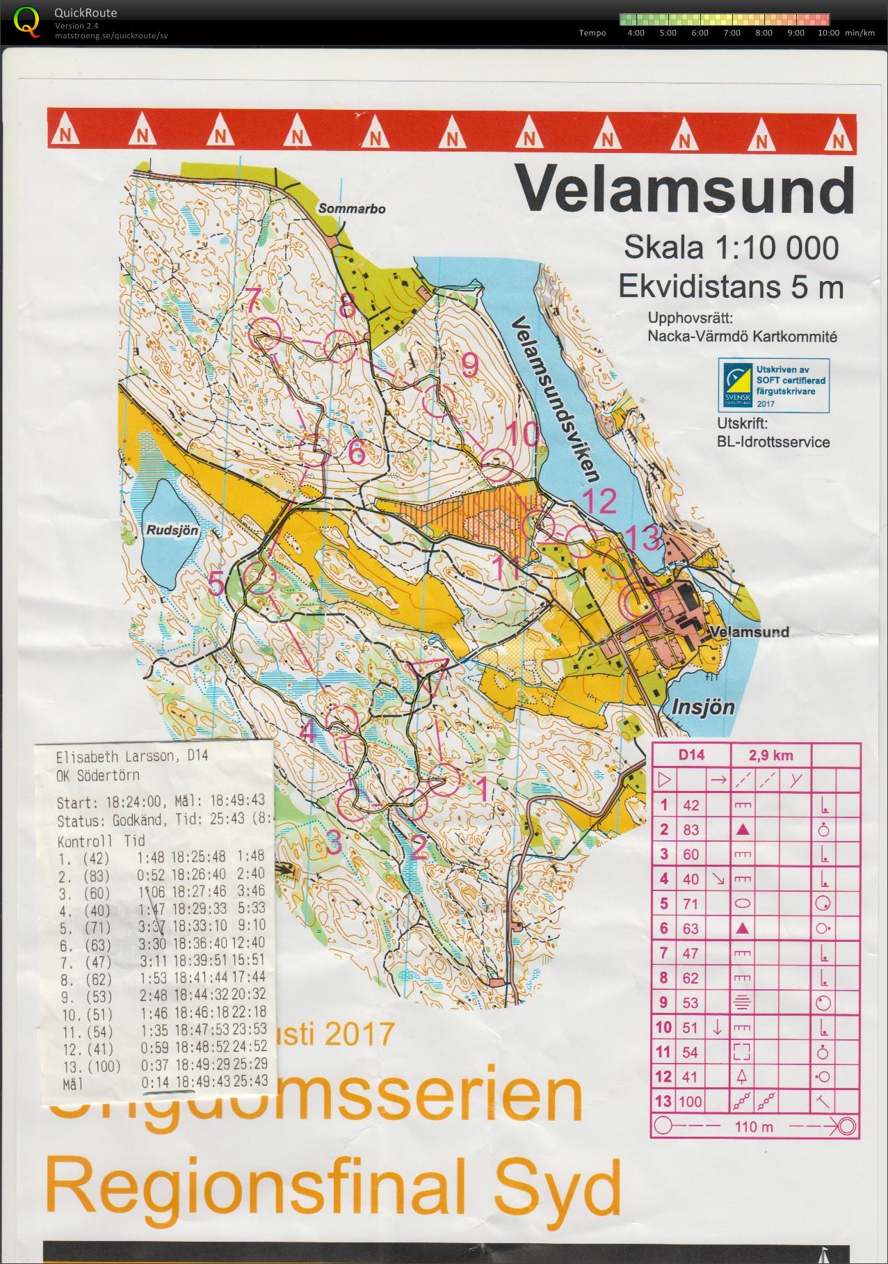 Ungdomsserien #3, regionsfinal  (2017-08-23)