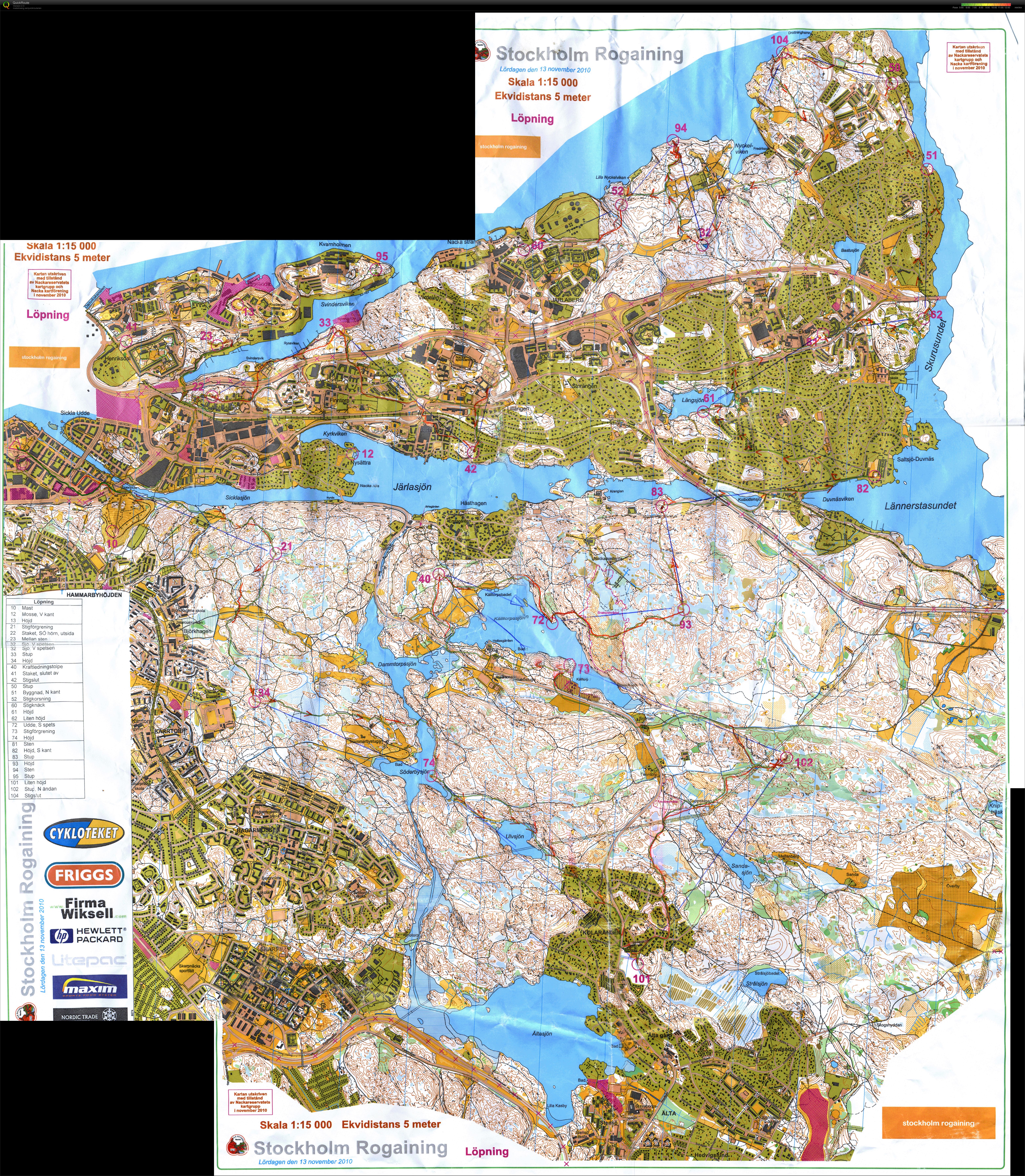 Stockholm Rogaine (07-11-2010)