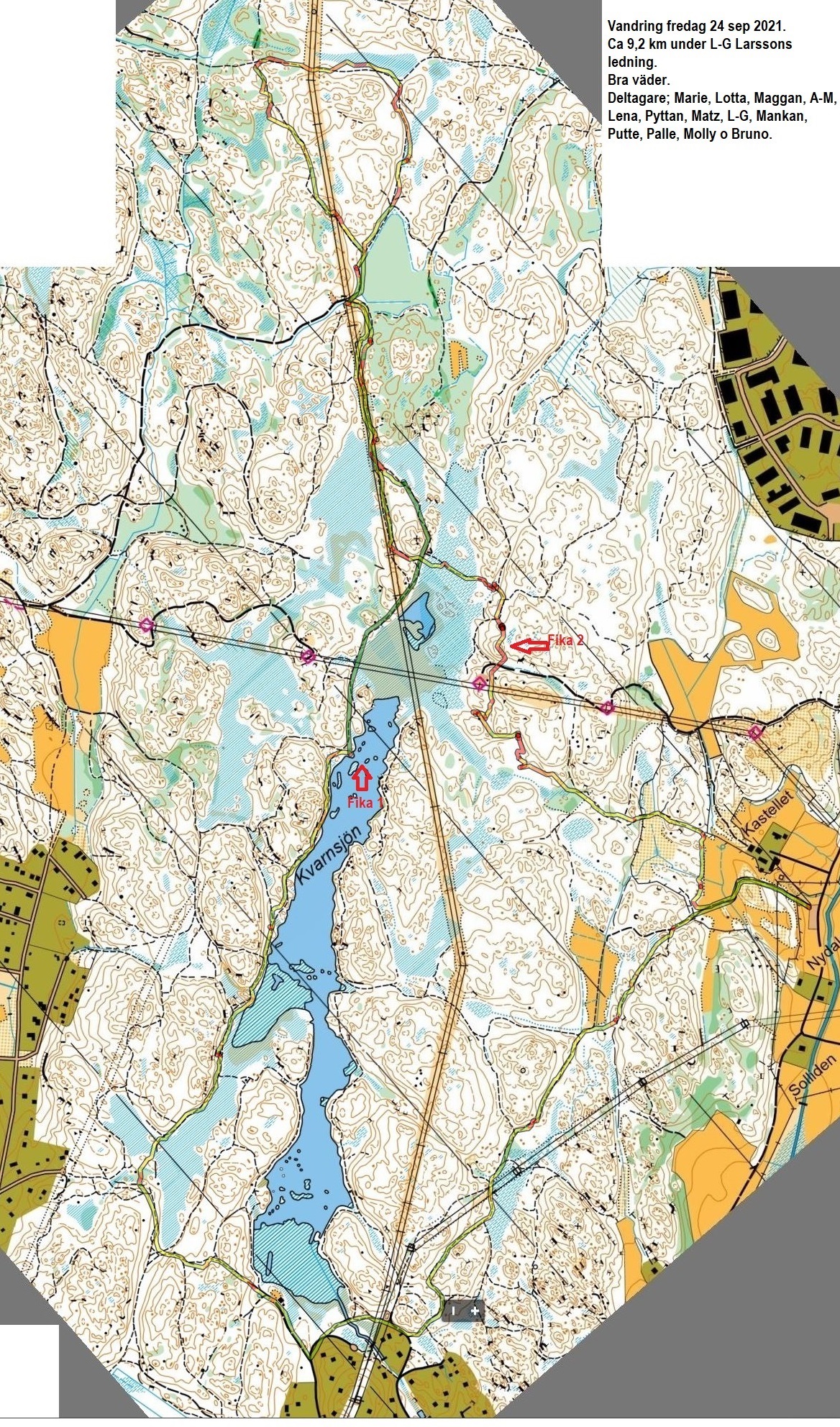 Vandring Ågesta, Kvarnsjön runt (2021-09-24)