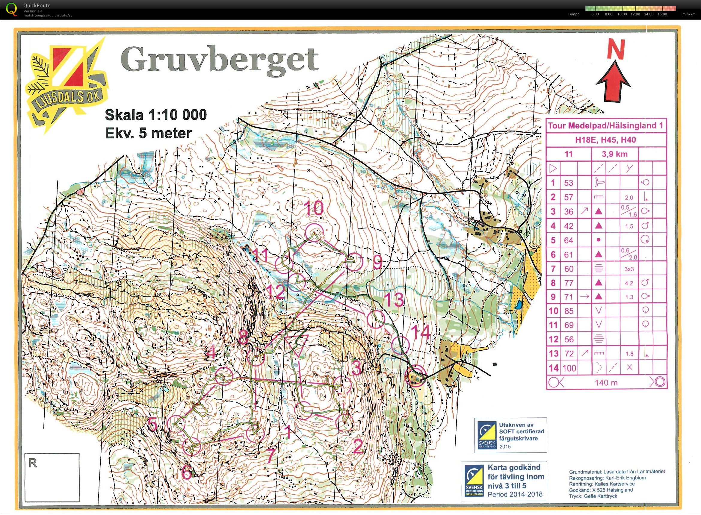 Tour Medelpad/Hälsingland etapp 1 (2015-05-14)