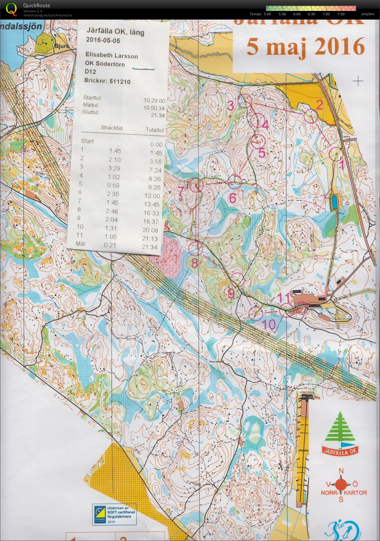 Järfälla OK Lång (Lisa) (2016-05-05)